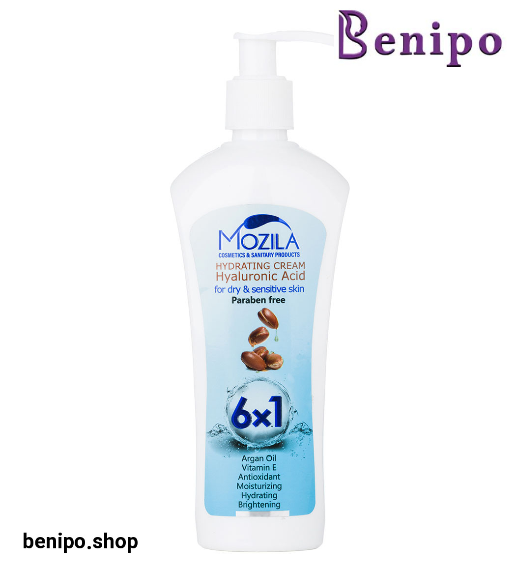 کرم آبرسان حاوی هیالورونیک اسید و روغن هسته آرگان مناسب پوست خشک و حساس 300میل