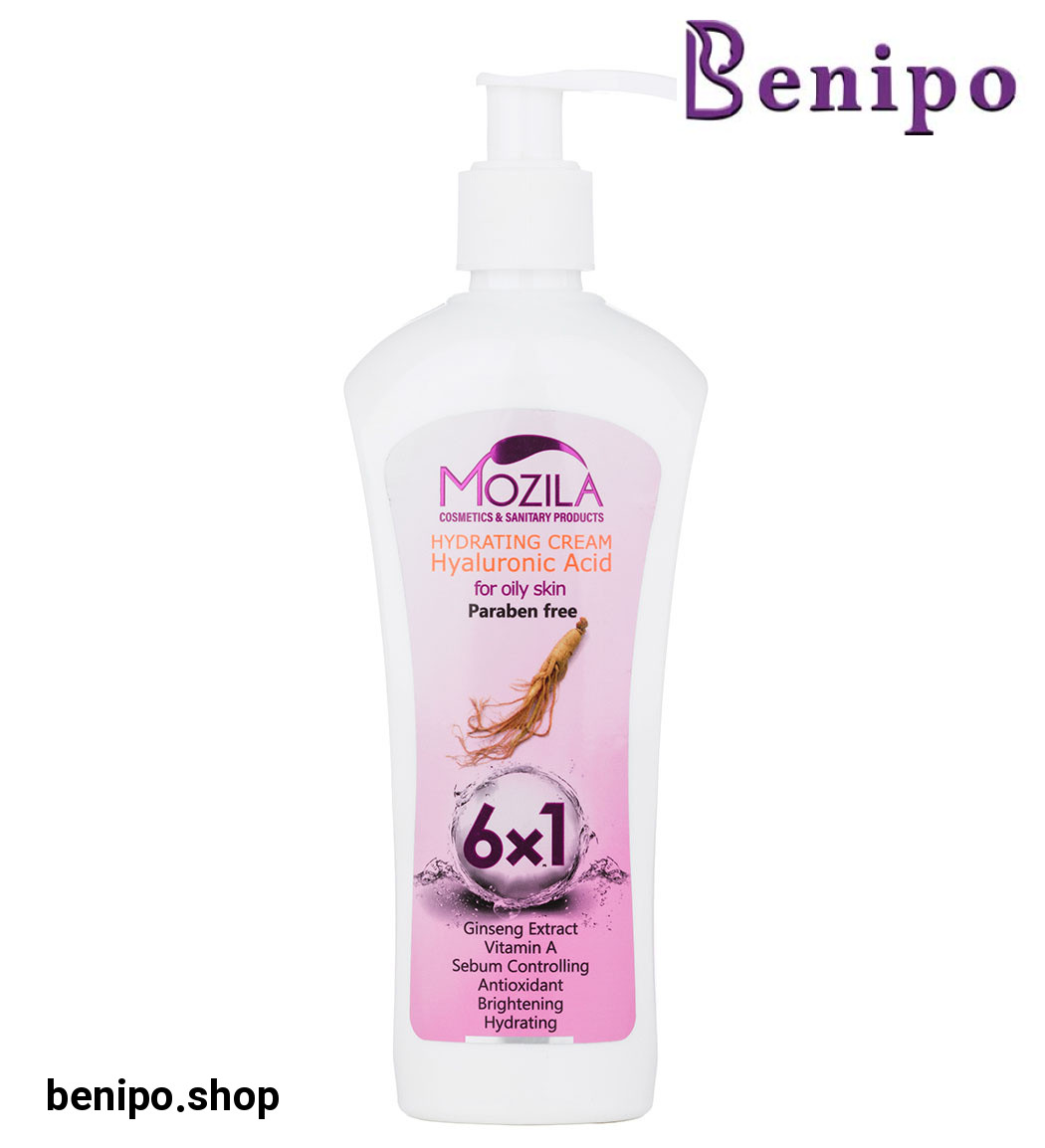 کرم آبرسان حاوی هیالورونیک اسید و عصاره جینسینگ مناسب پوست چرب 300میل