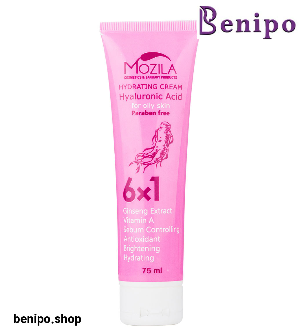 کرم آبرسان حاوی هیالورونیک اسید و عصاره جینسینگ مناسب پوست چرب 75میل