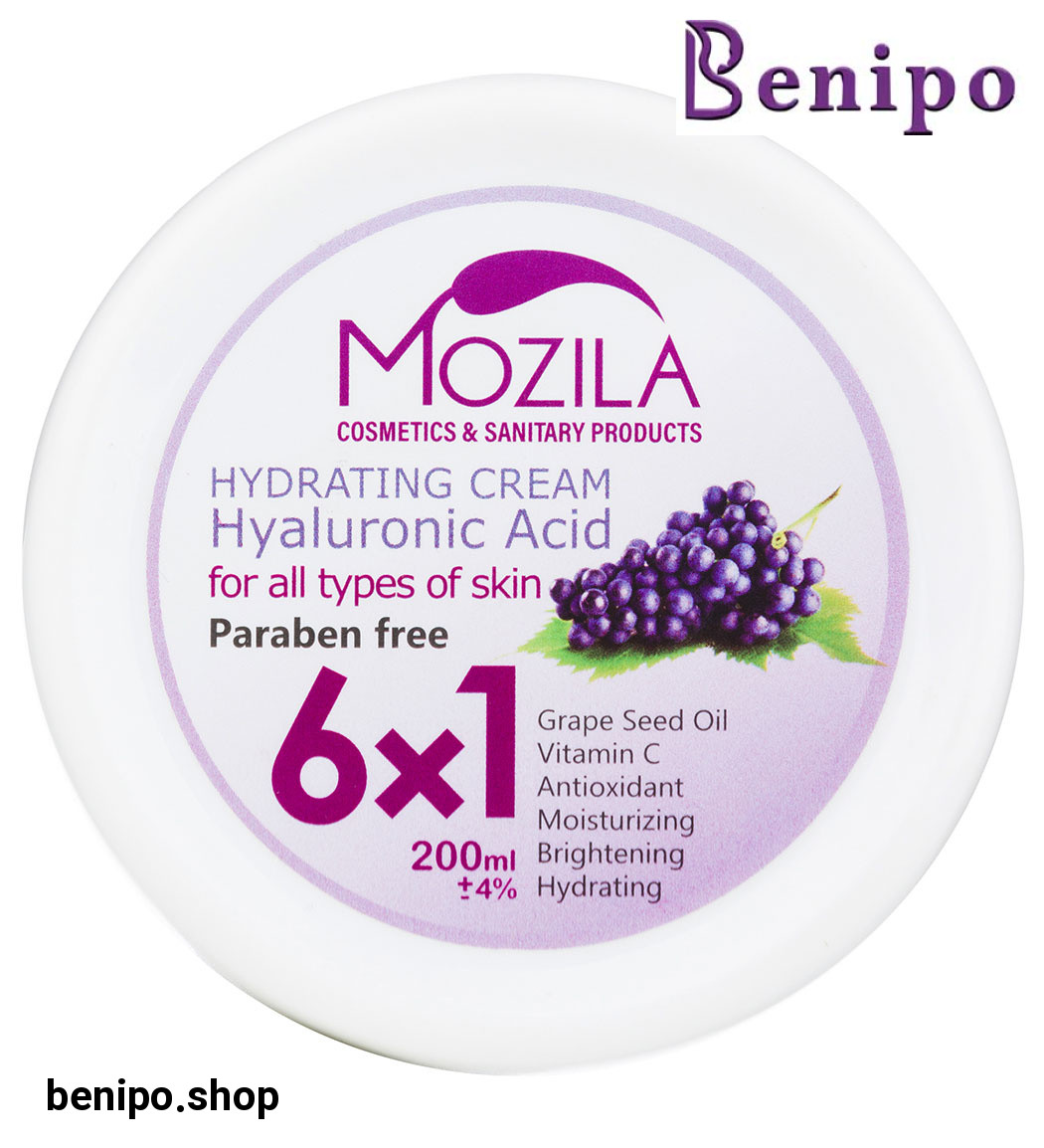 کرم آبرسان حاوی هیالورونیک اسید و روغن هسته انگور مناسب انواع پوست 200میل