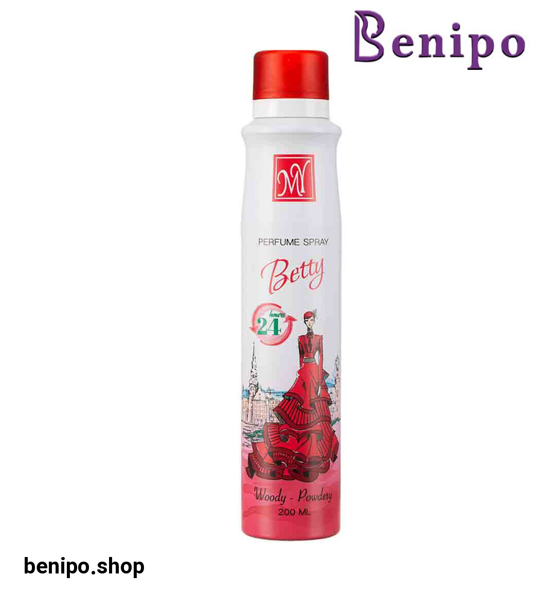 اسپری بدن زنانه 24 ساعته بتی 200 میل