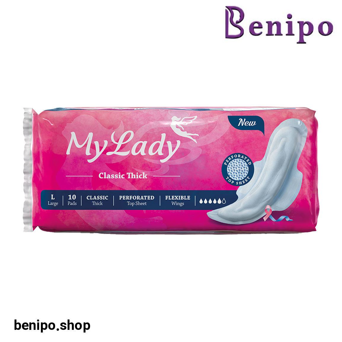 نوار بهداشتی کلاسیک ضخیم با لایه مشبک سایز بزرگ 10عددی