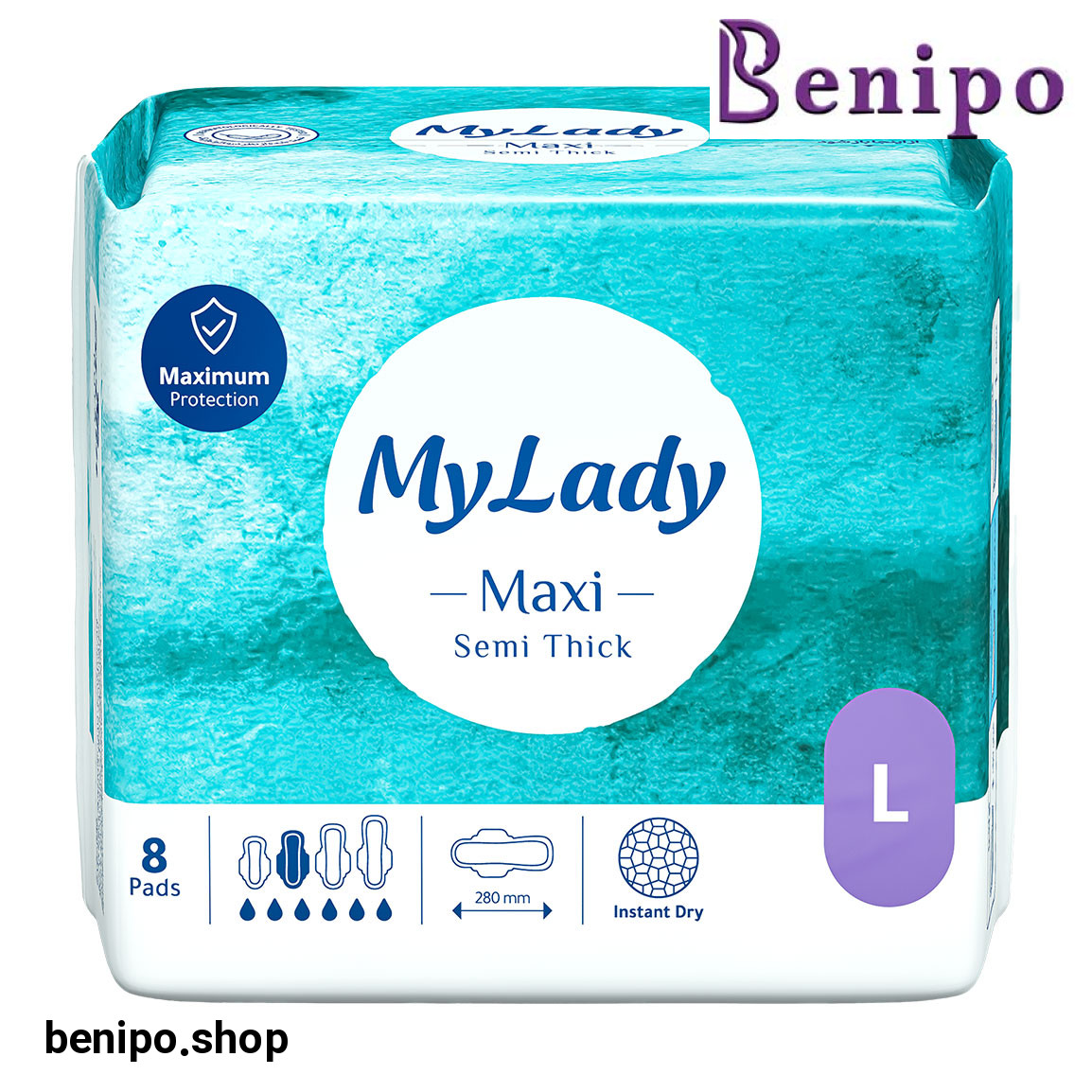 نوار بهداشتی مکسی نیمه ضخیم سایز بزرگ 8 عددی