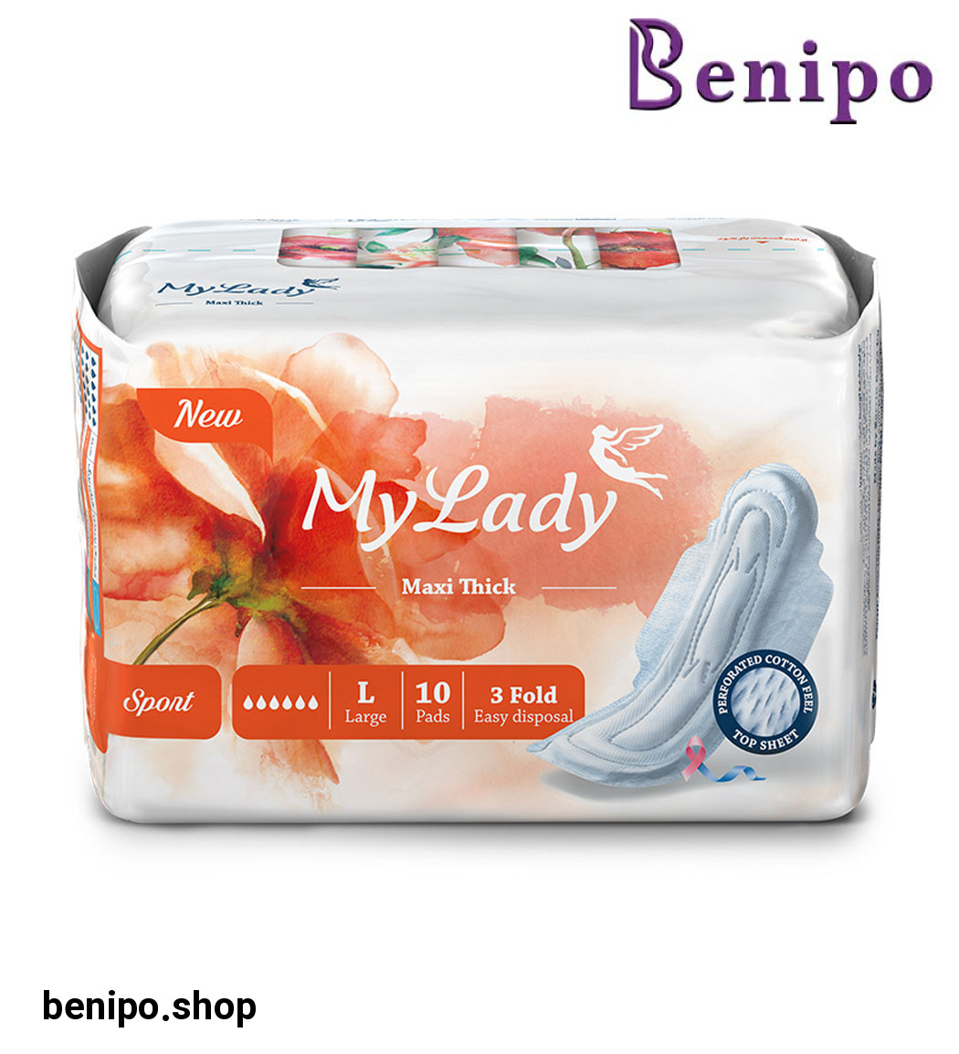 نوار بهداشتی مکسی نیمه ضخیم بالدار سایز بزرگ بسته 10عددی