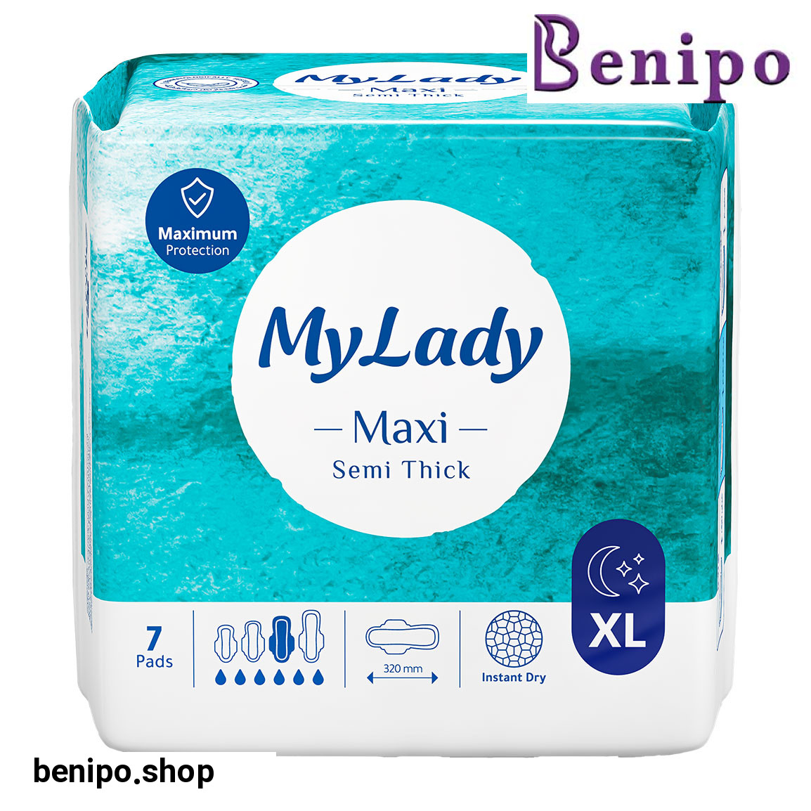 نوار بهداشتی نیمه ضخیم مکسی سایز خیلی بزرگ 7 عددی