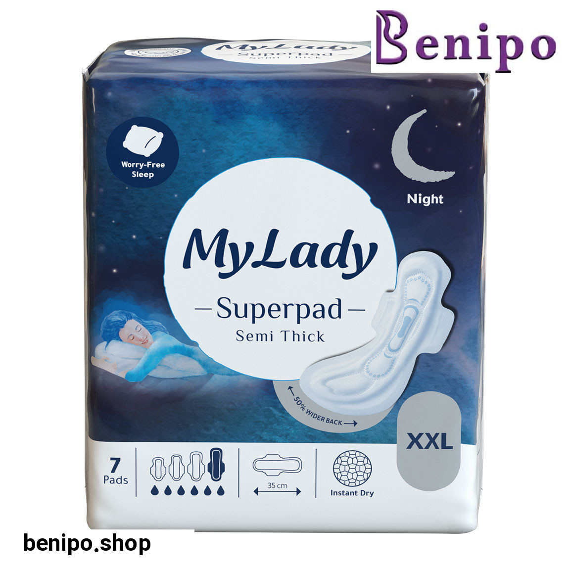 نوار بهداشتی مکسی سوپر پد سایز خیلی خیلی بزرگ 7 عدد