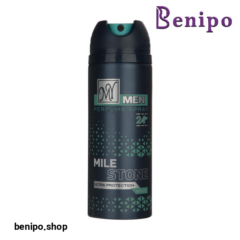 اسپری بدن مردانه 24 ساعته مایل استون 200 میل