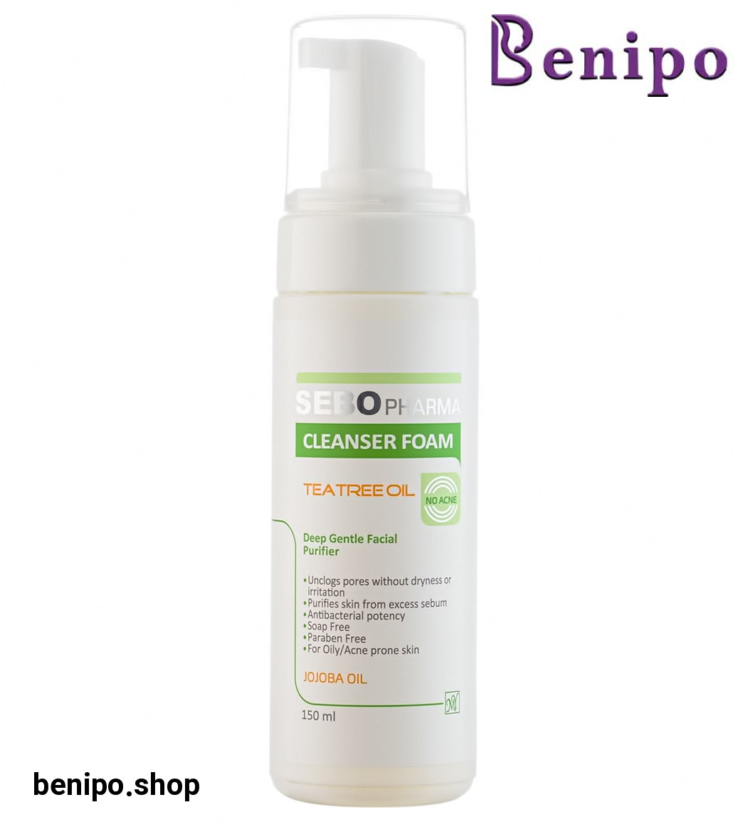 فوم پاک کننده سبو فارما حاوی عصاره درخت چای و روغن جوجوبا 150 میل