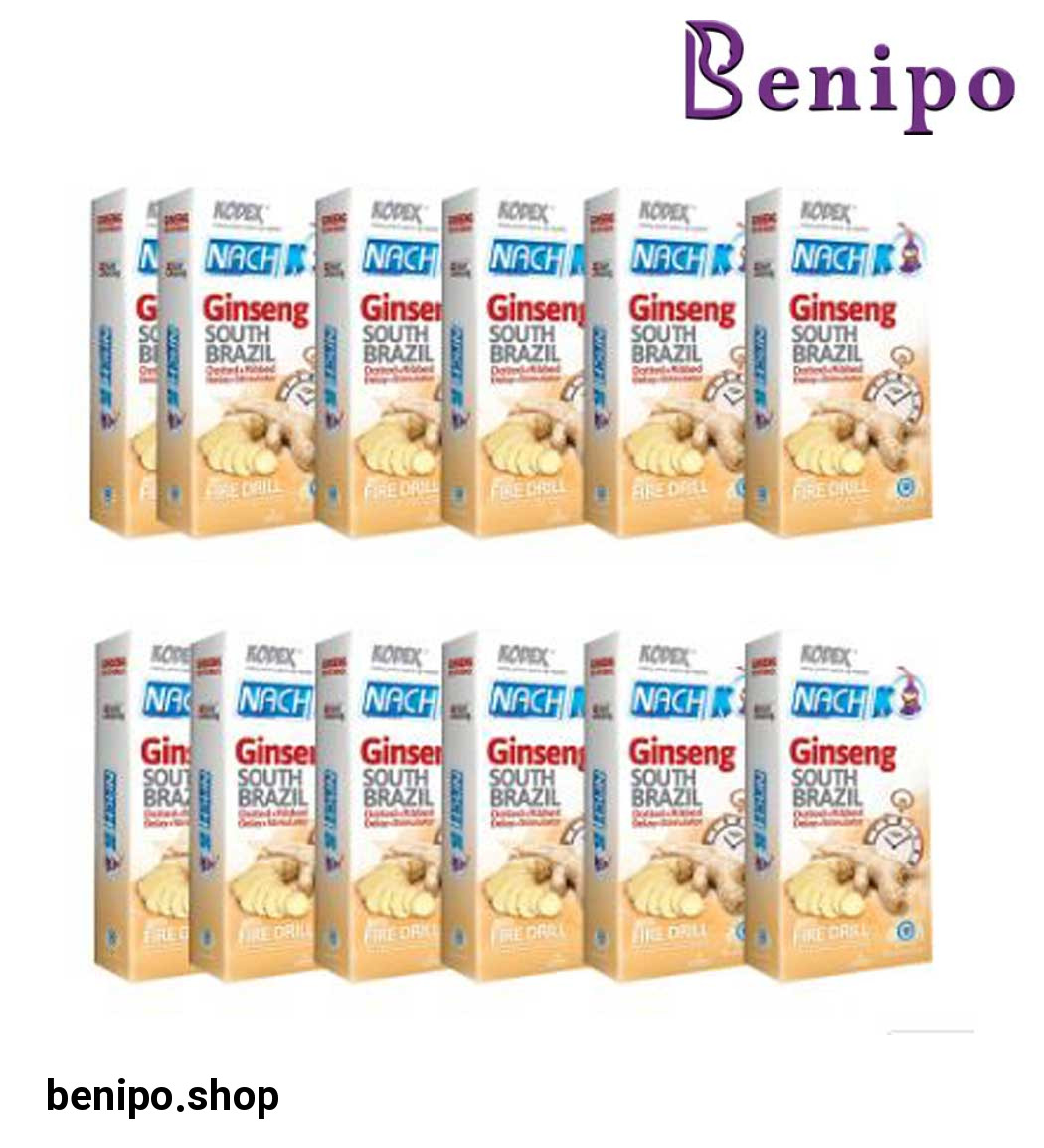 کاندوم 12 عددی مدل جینسینگ مجموعه 12 عددی