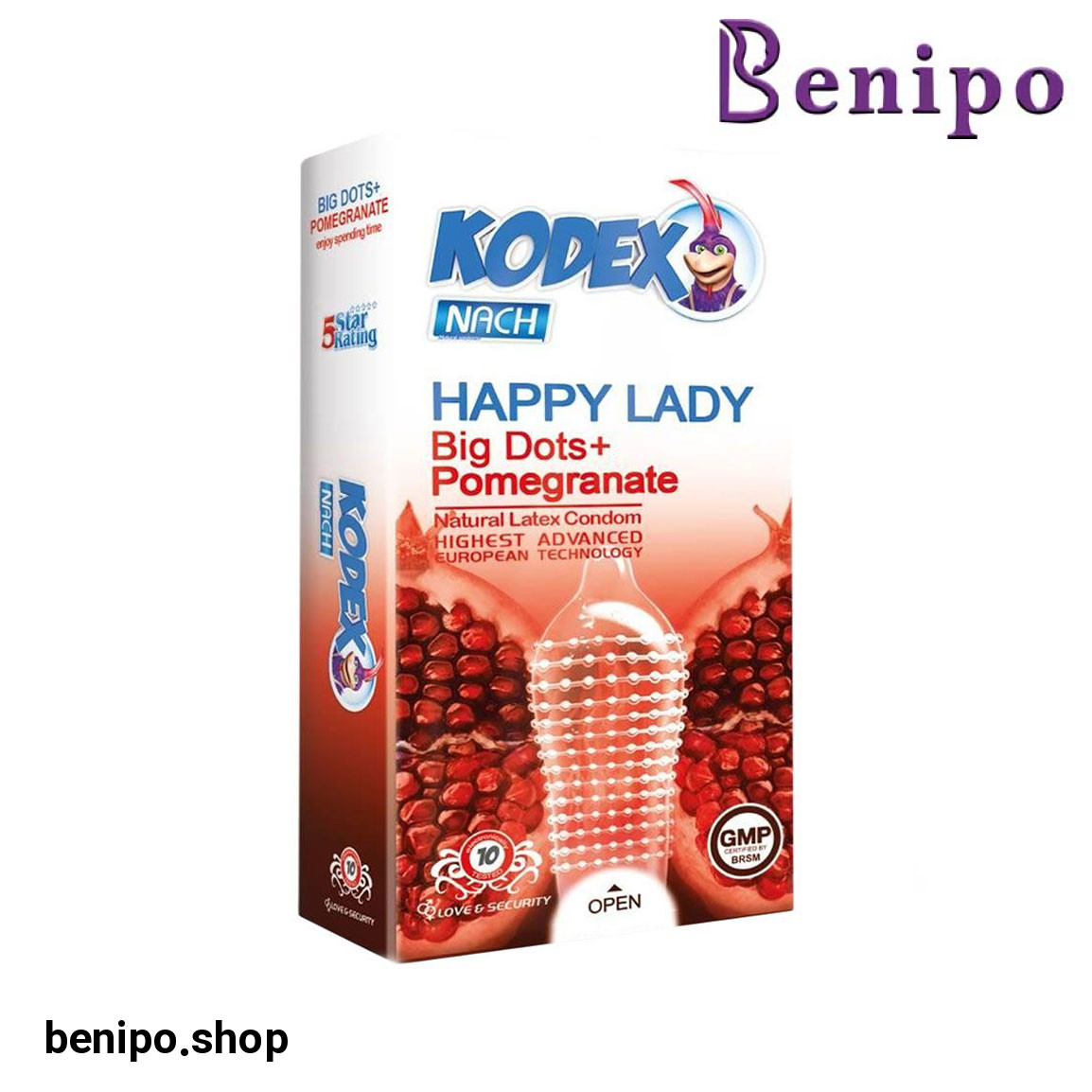 کاندوم خاردار مدل Happy Lady بسته 10 عددی