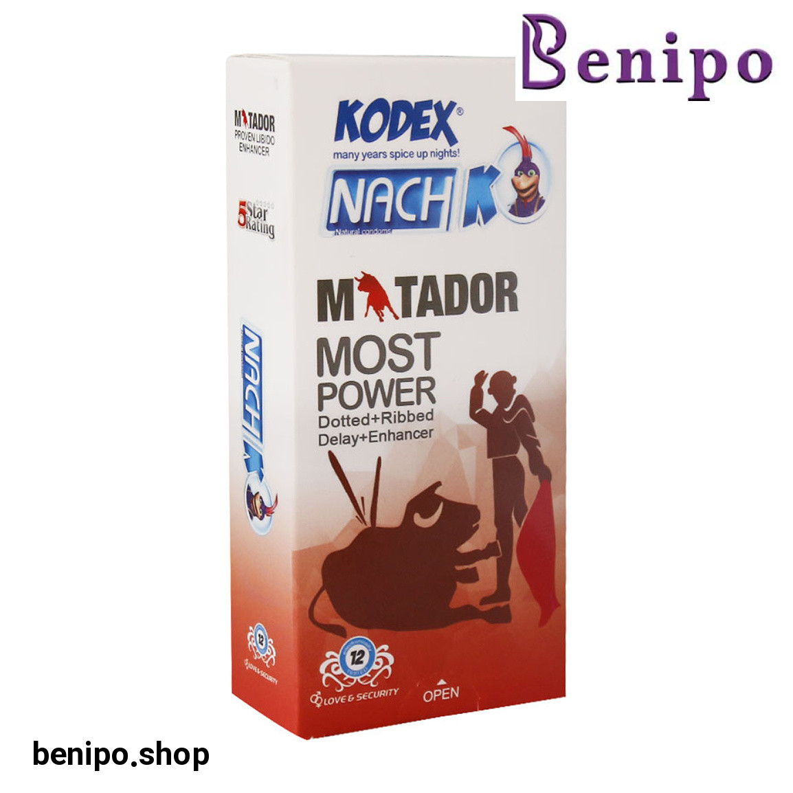 کاندوم 12 عددی تاخیری خاردار میوهای مدل ماتادور