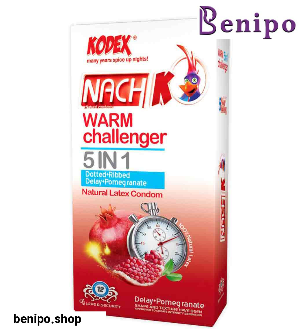 کاندوم 12 عددی تاخیری خاردار تحریک کننده مدل وارم چلنجر 5 در 1