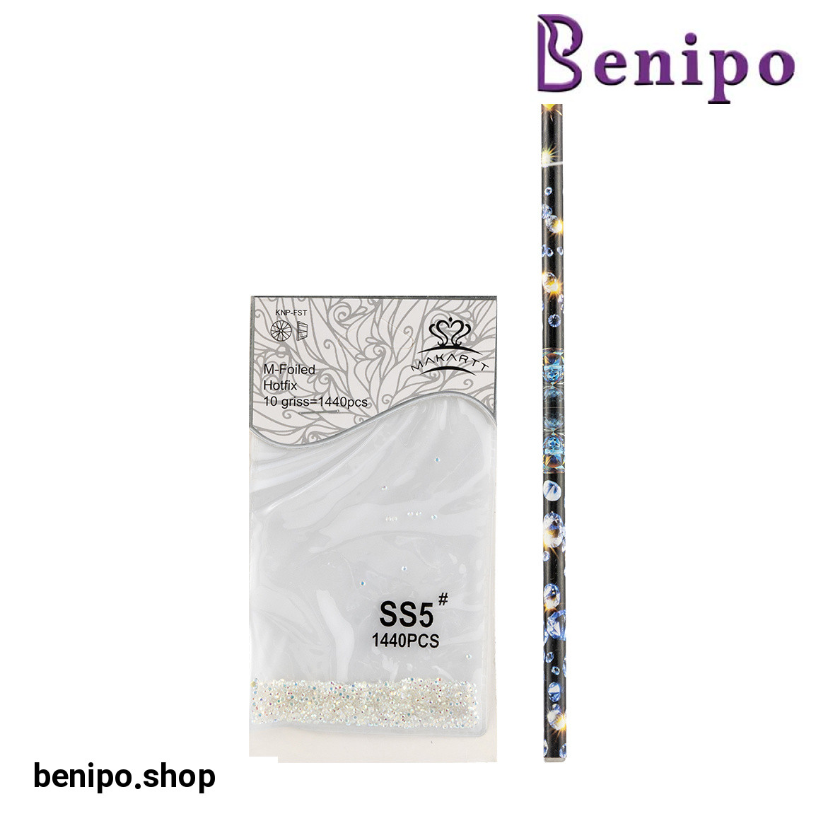 پک قلم نگین بردار و نگین ناخن