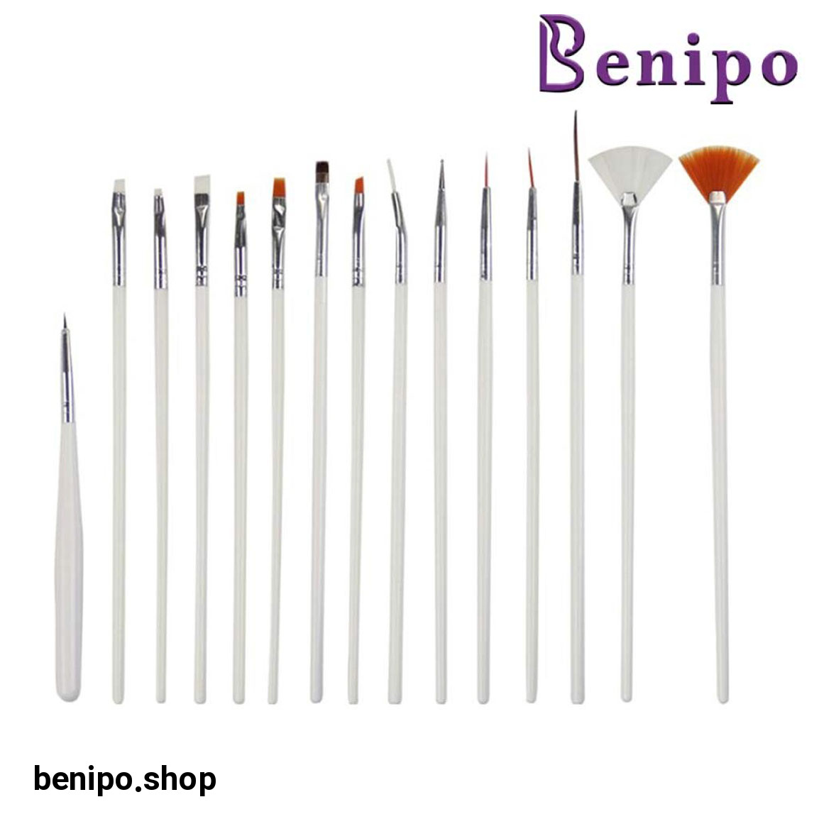 قلم مو طراحی ناخن مدل 702D بسته 15 عددی