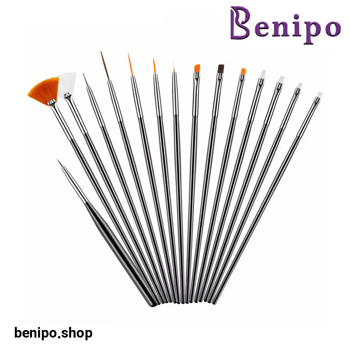 قلم طراحی ناخن مدل 74402 بسته 15 عددی