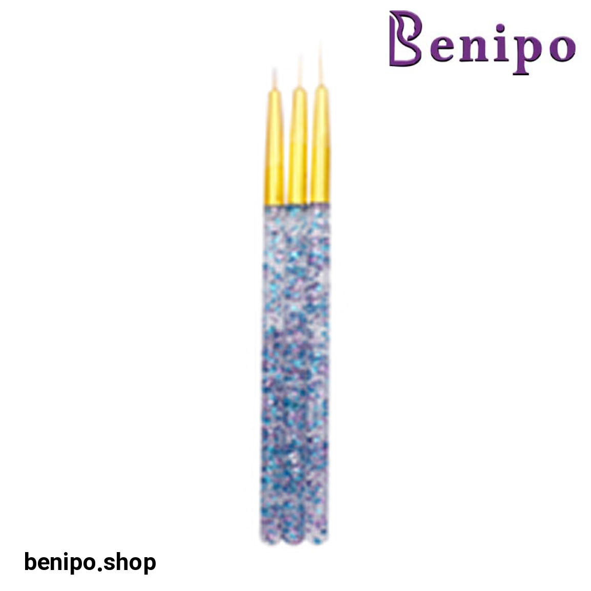 قلم مو طراحی ناخن مدل NKAK 876 بسته 3 عددی