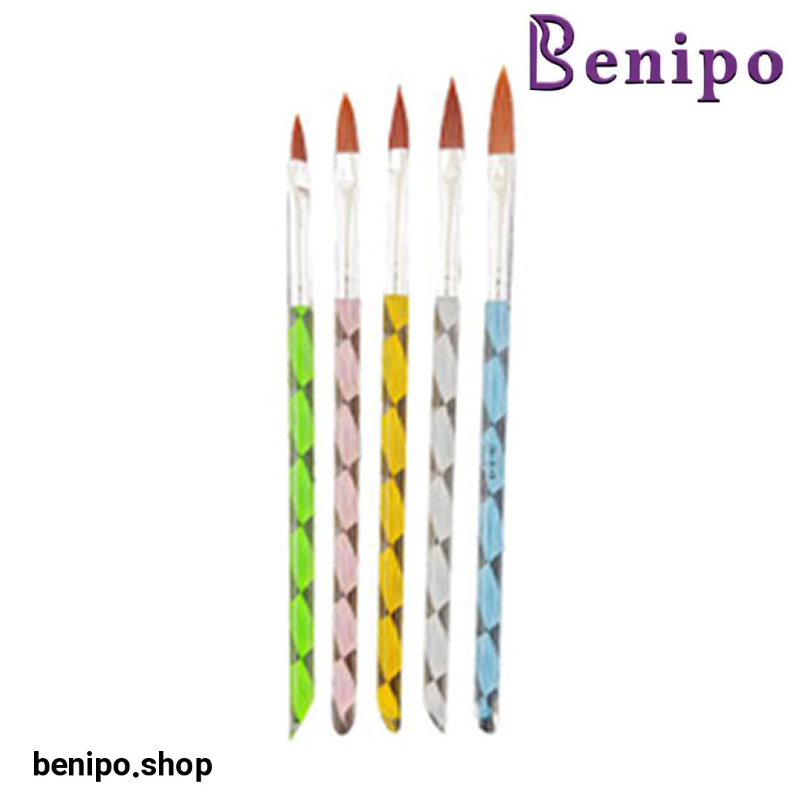 قلم مو طراحی ناخن مدل Pro-2021 مجموعه 5 عددی