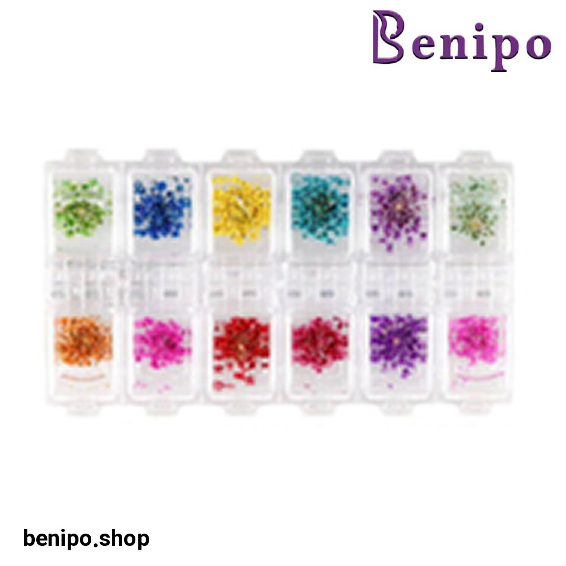 اکسسوری تزئین ناخن مدل گل خشک کد 77 بسته 12 عددی