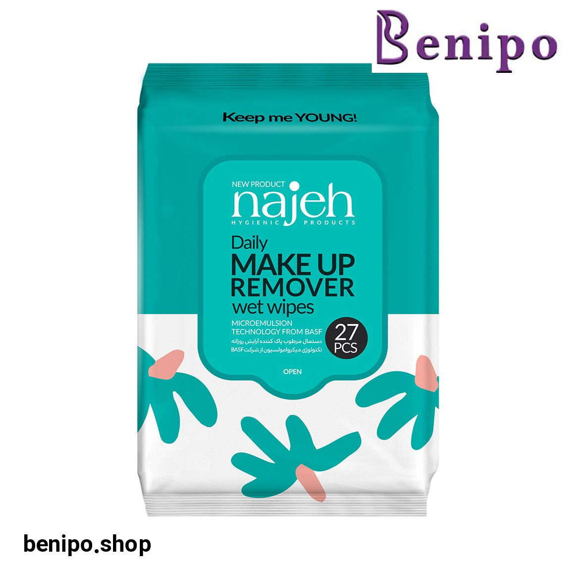 دستمال مرطوب پاک کننده آرایش بسته 27 عددی