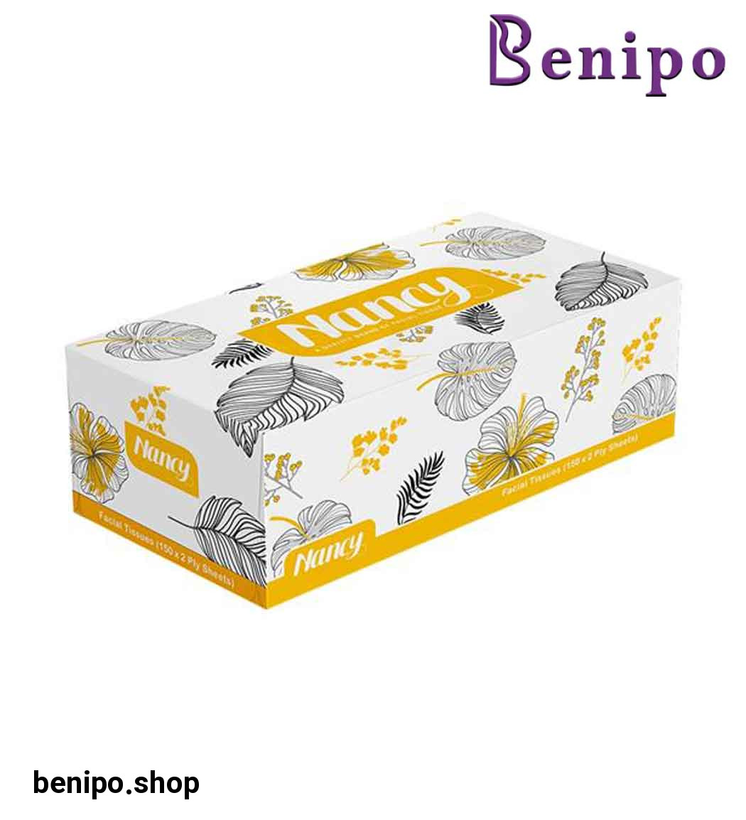  دستمال کاغذی جعبه مقوایی 150 برگ دو لایه سری روشنا