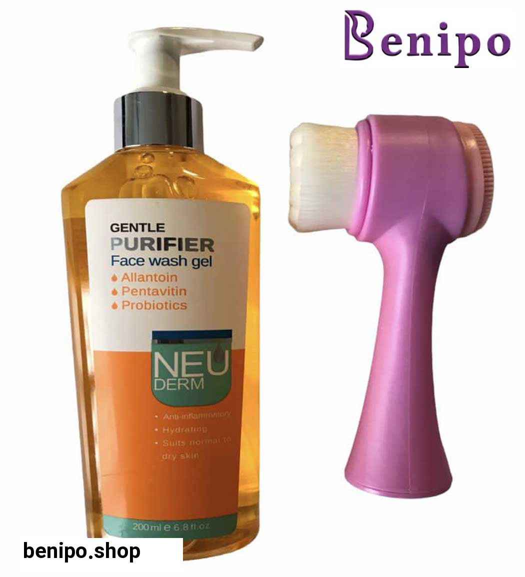 پک ژل شستشو صورت مدل Gentle Purifier حجم 200 میل به همراه برس پاک کننده صورت مدل 001