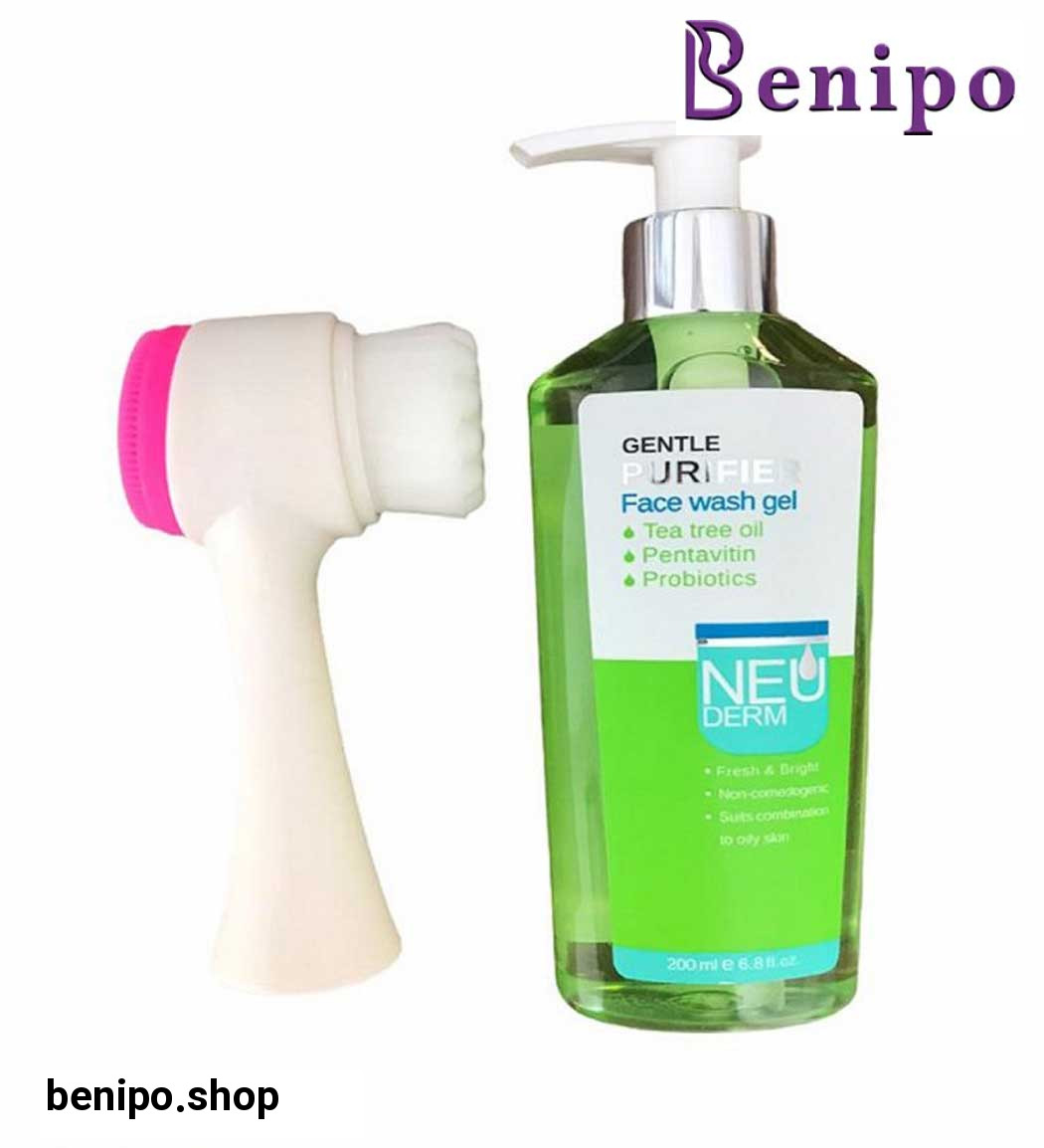 پک ژل شستشو صورت مدل Gentle Purifier حجم 200 میل به همراه برس پاک کننده صورت مدل آوانیوم