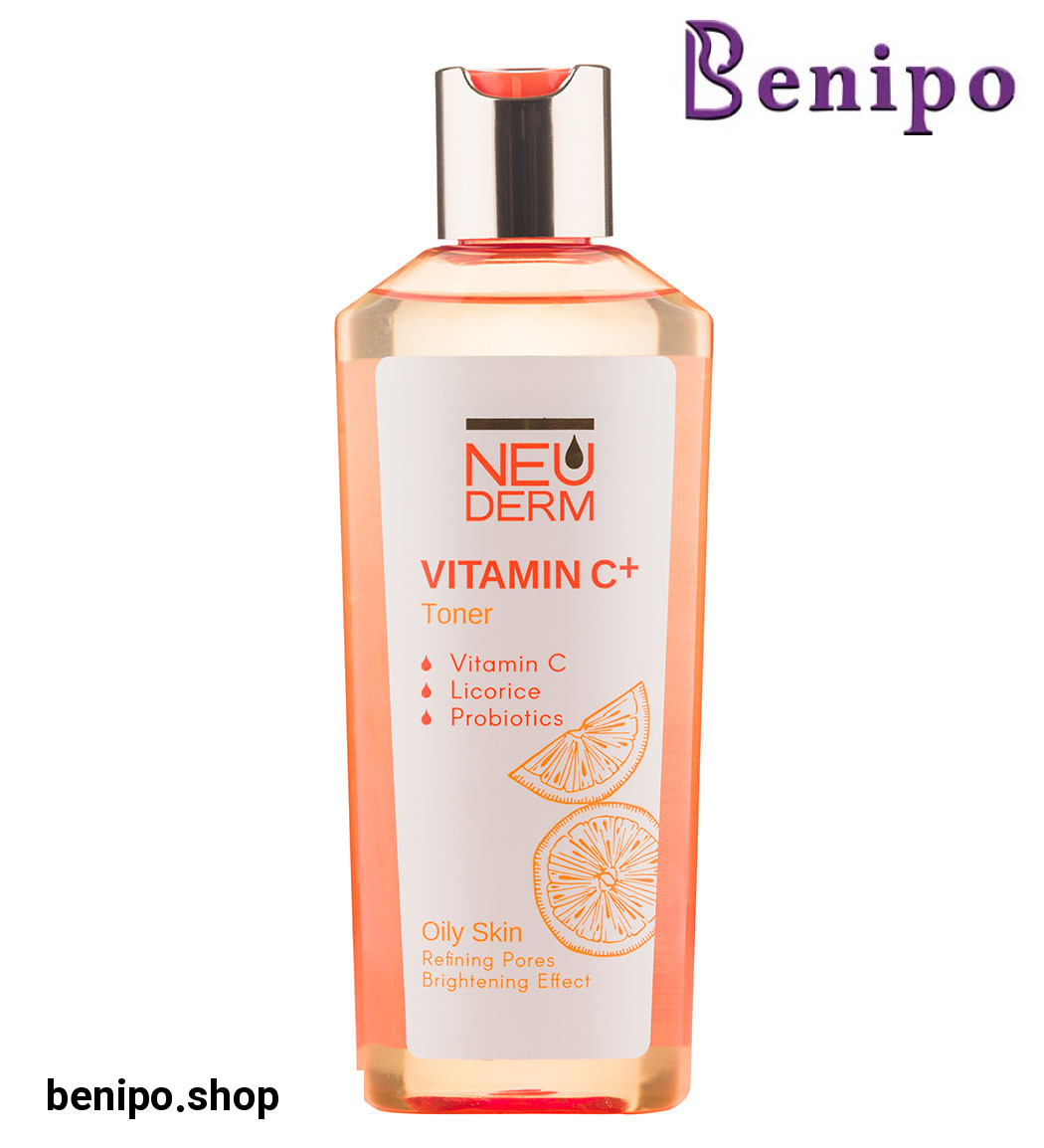 تونر پاک کننده پوست صورت حاوی ویتامین C مناسب پوست چرب 200میل