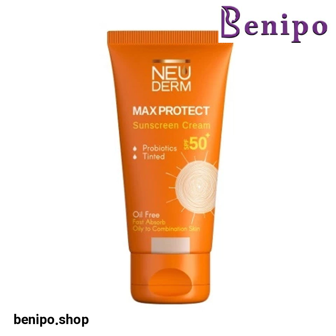 ‫کرم ضد آفتاب مکس پروتکت فاقد چربی بژ طبیعی اس پی اف 50 مناسب برای پوستهای چرب