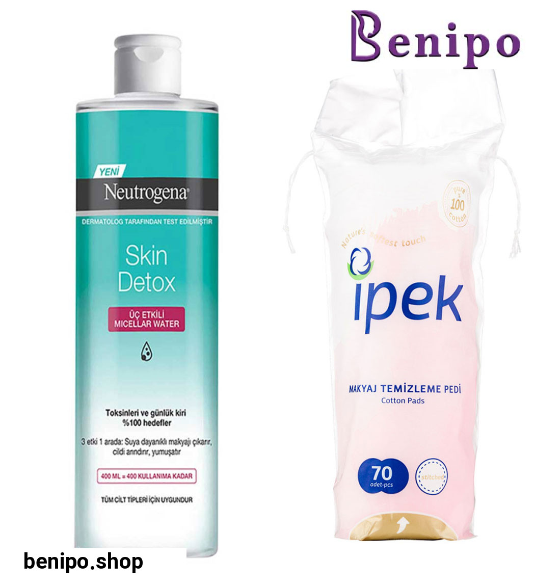 پک 2 عددی پد آرایش پاک کن 70 عددی ایپک و میسلار واتر مدل Skin Detox