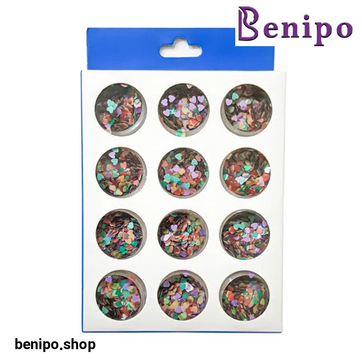 دیزاین ناخن مدل ND-08 طرح قلب بسته 12 عددی