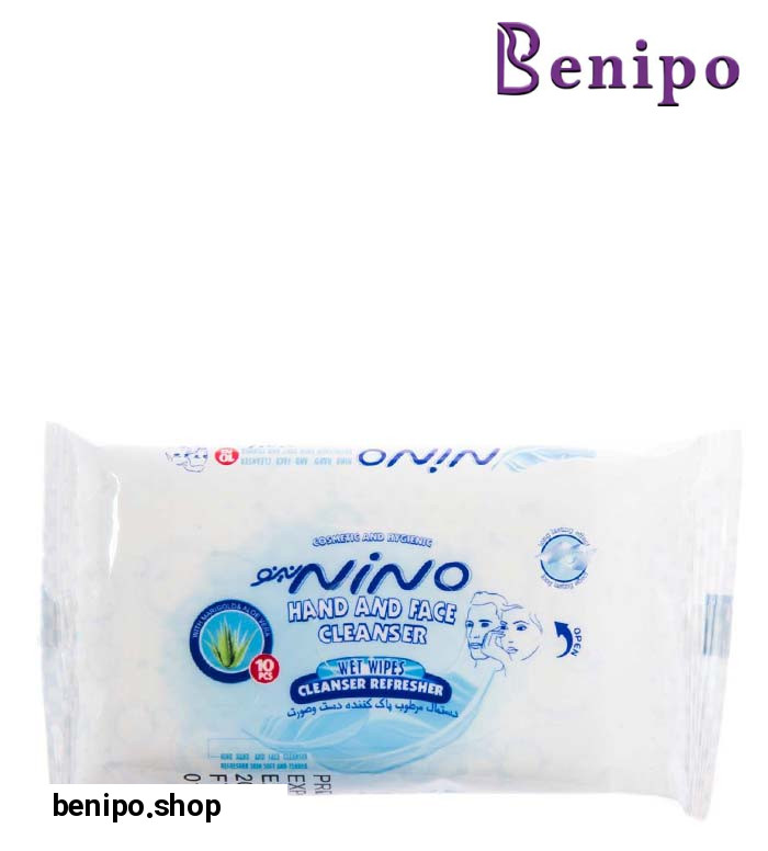 دستمال مرطوب پاک کننده مخصوص دست و صورت 10 عددی
