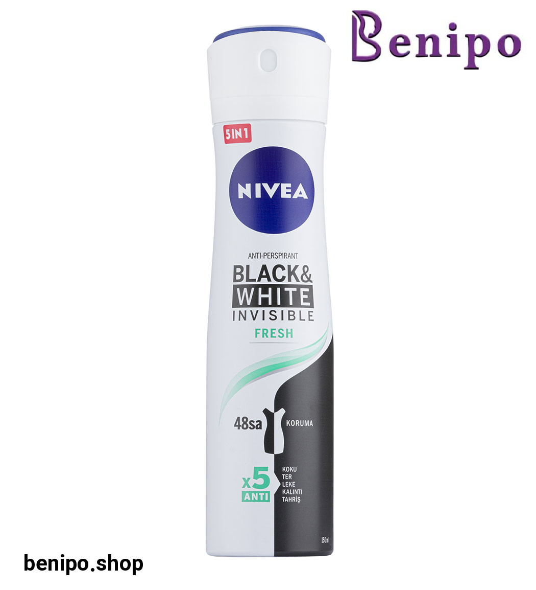 اسپری ضد تعریق زنانه مدل Black And White Invisible Fresh حجم 150میل