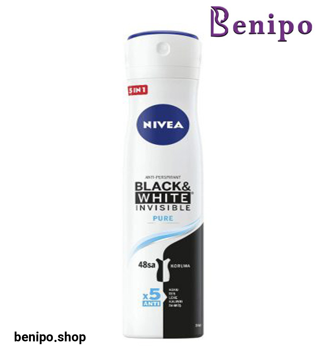 اسپری ضد تعریق 48 ساعته زنانه مدل  Black  White Invisible (pure)حجم 200 میل