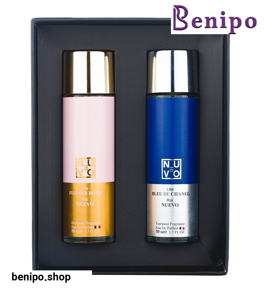 پک ادوپرفیوم مردانه Bleu Di Chanel حجم 50میل به همراه ادوپرفیوم زنانه Flower Bomb حجم 50میل