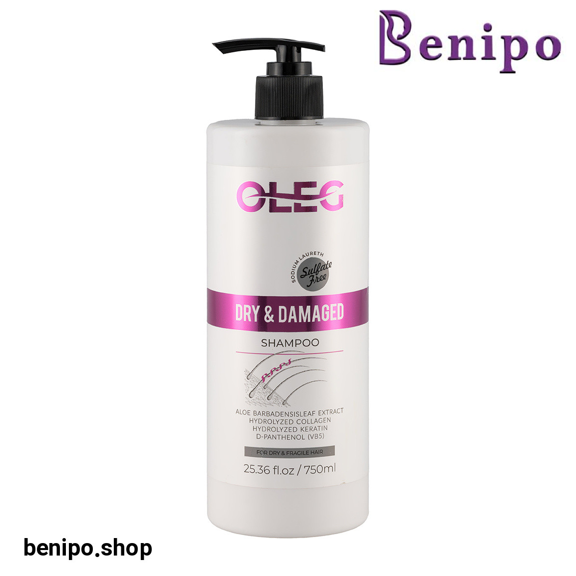 شامپو فاقد سولفات مناسب موهای خشک و آسیب دیده حجم 750 میلی لیتر