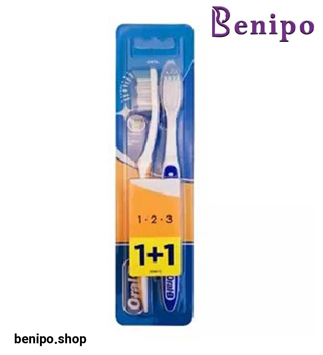 مسواک  با برس متوسط بسته بندی 2 عددی