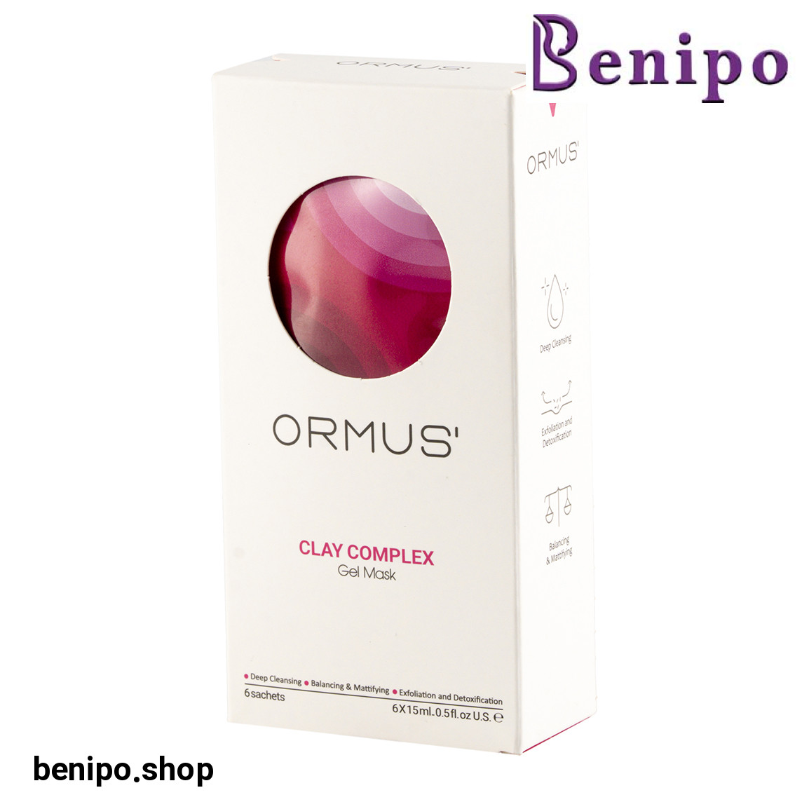 ژل ماسک مدل کمپلکس خاک رس حجم 15 میلی لیتر بسته 6 عددی