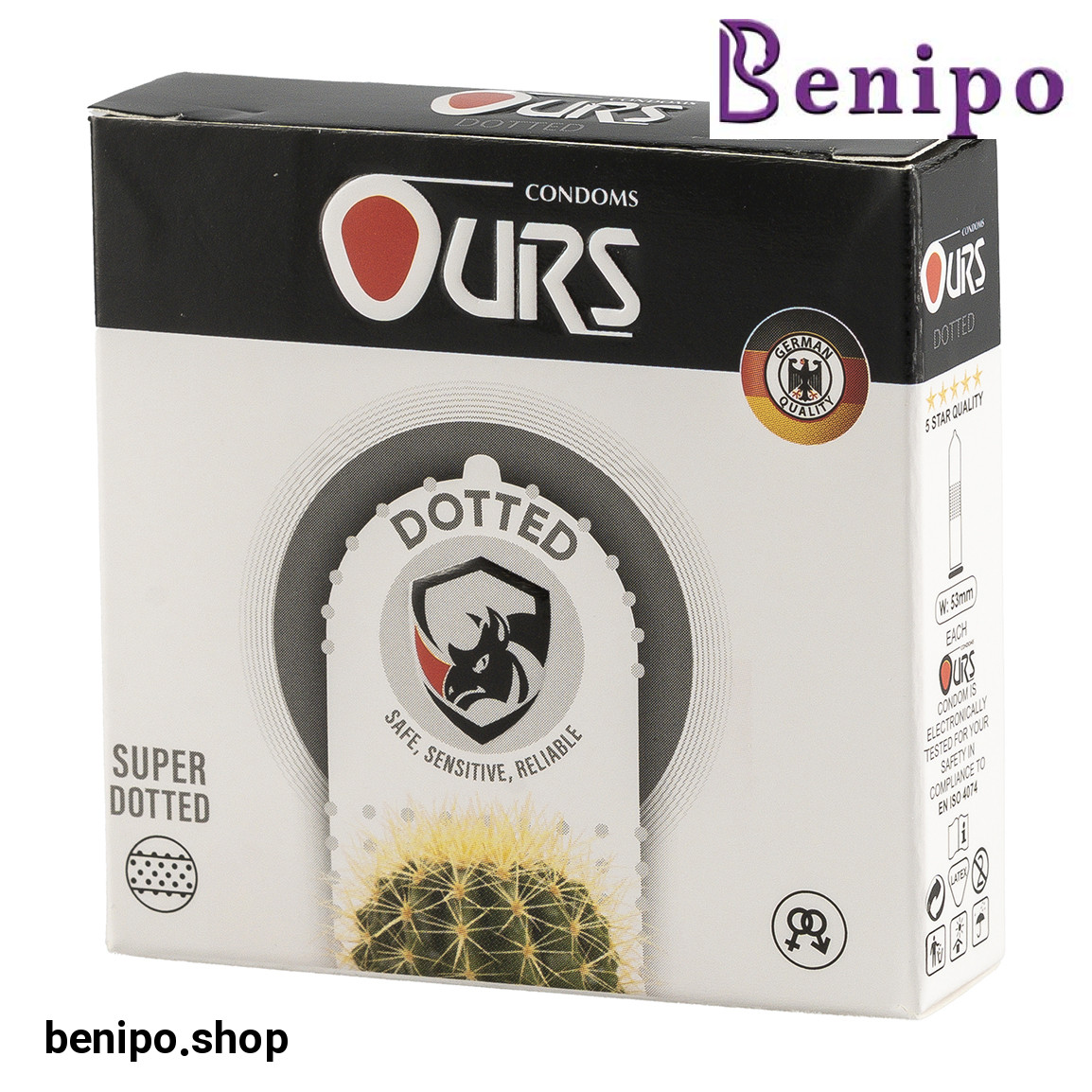 کاندوم مدل DOTTED بسته 3 عددی