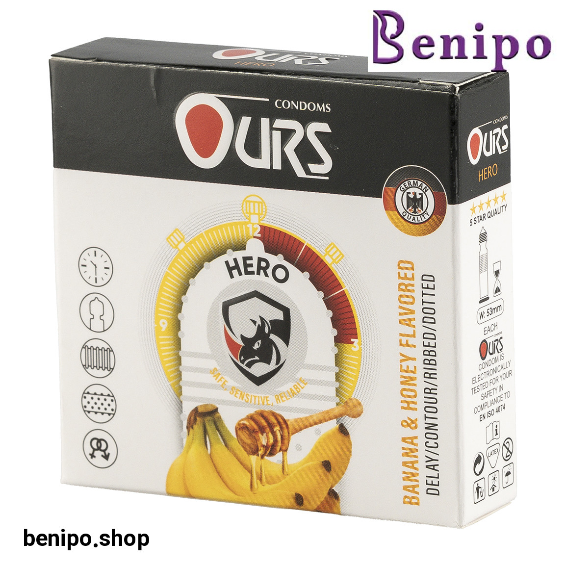 کاندوم مدل HERO بسته 3 عددی