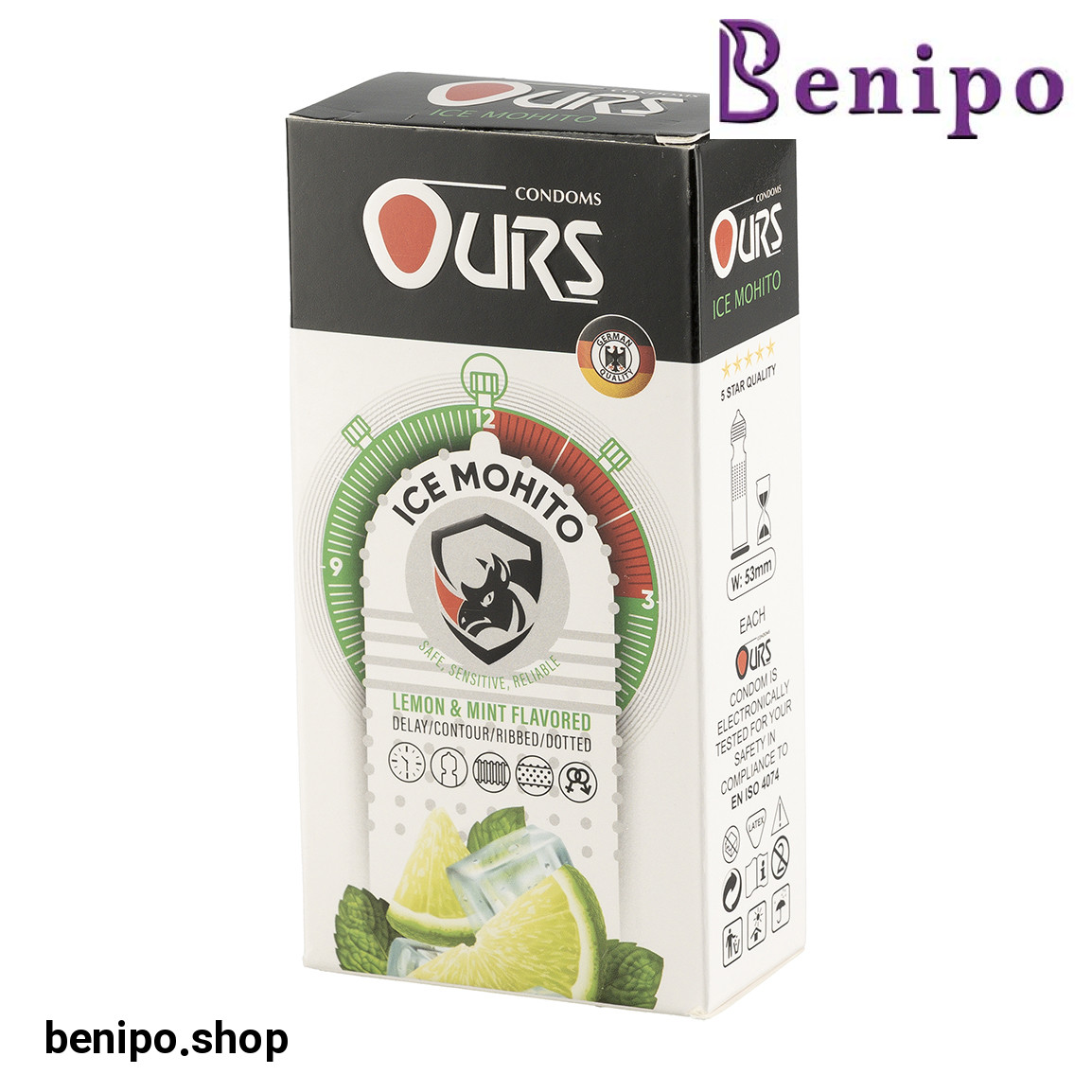 کاندوم مدل ICE MOHITO بسته 12 عددی