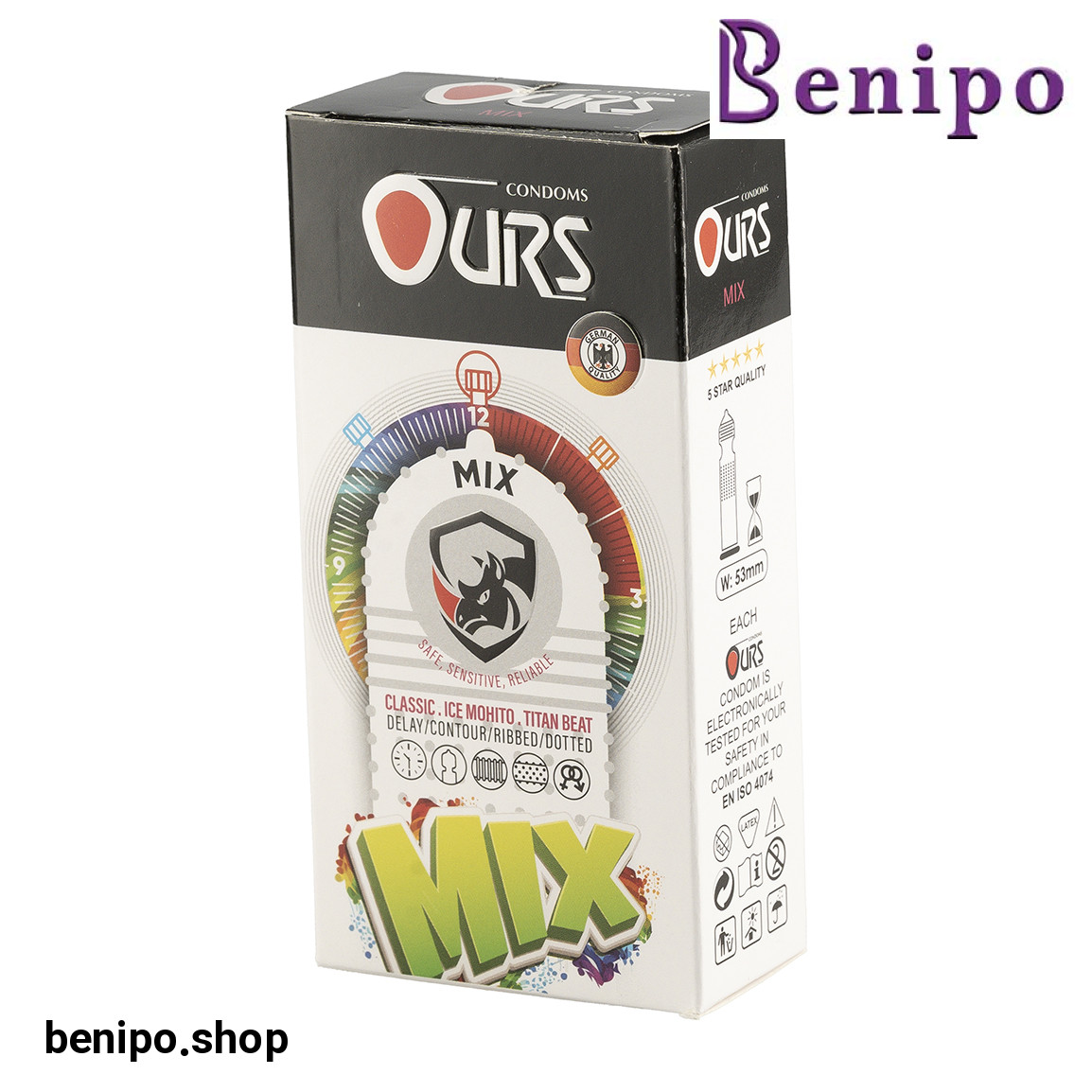 کاندوم مدل MIX بسته 12 عددی