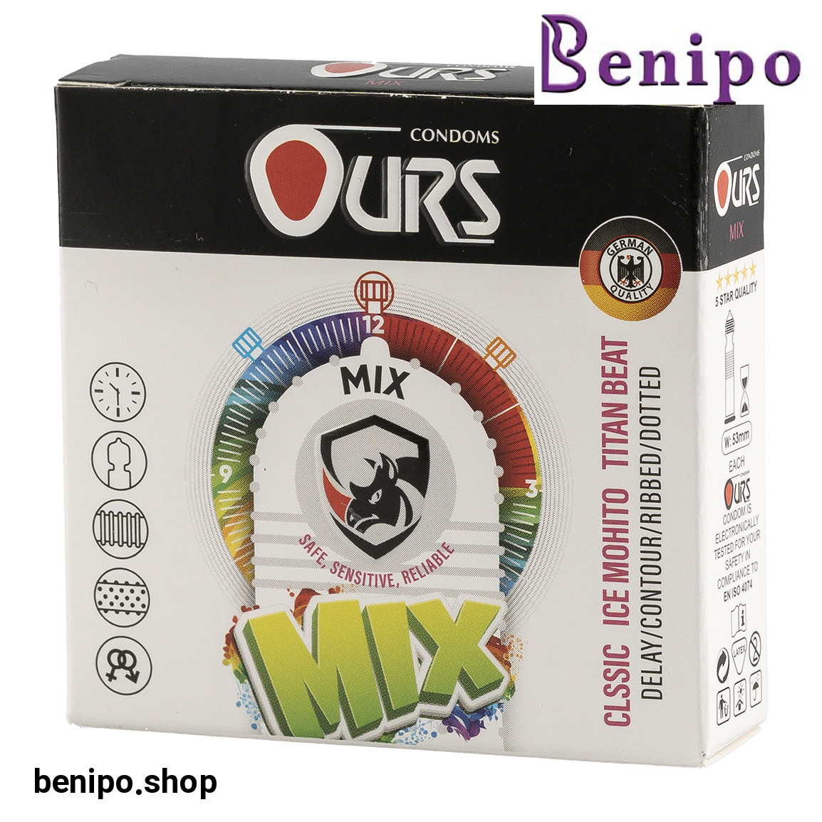 کاندوم مدل MIX بسته 3 عددی