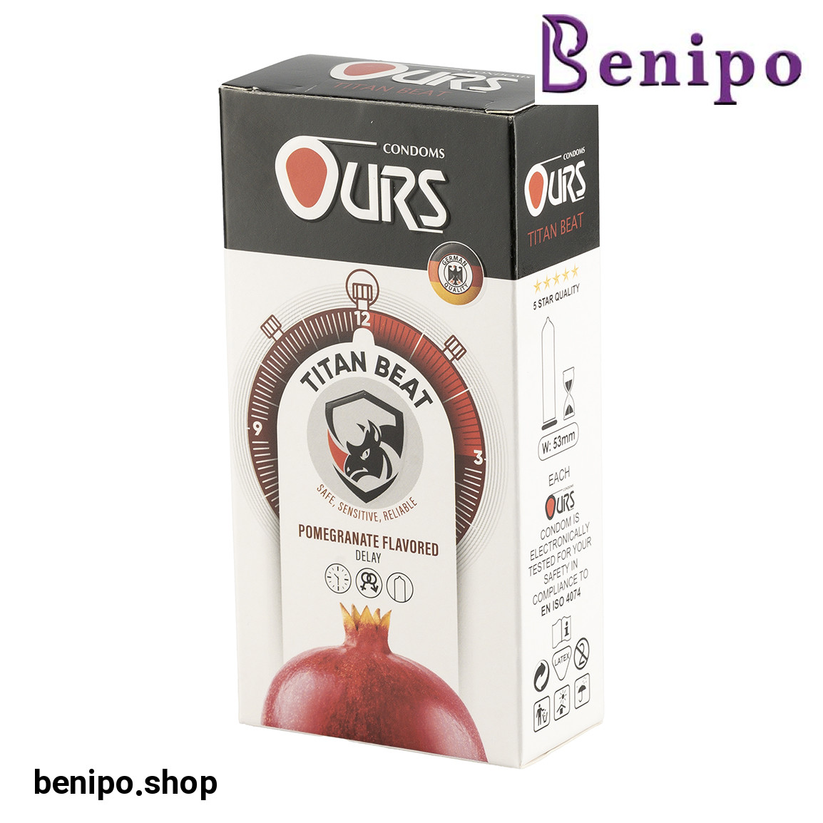 کاندوم مدل TITAN BEAT بسته 12 عددی