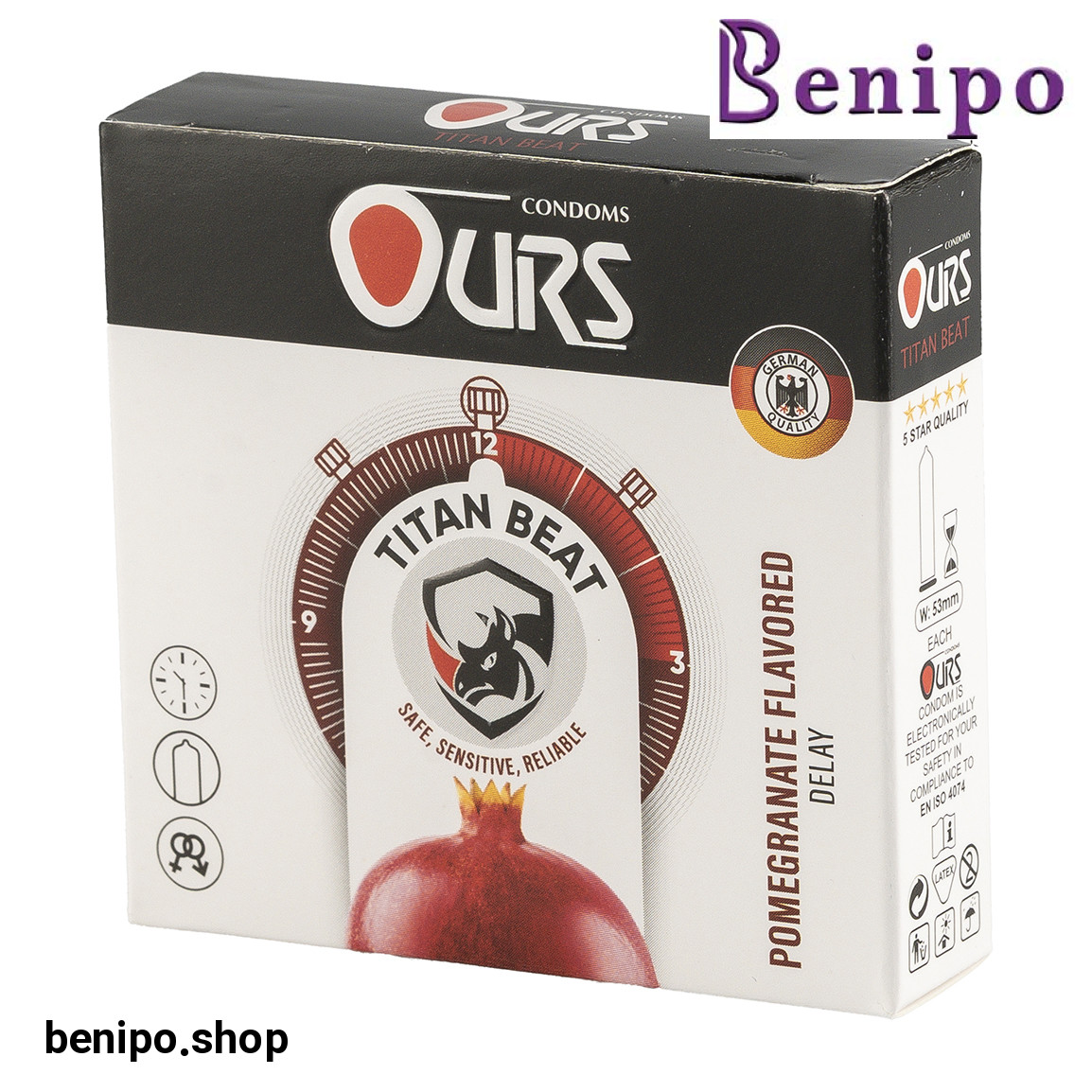 کاندوم مدل TITAN BEAT بسته 3 عددی