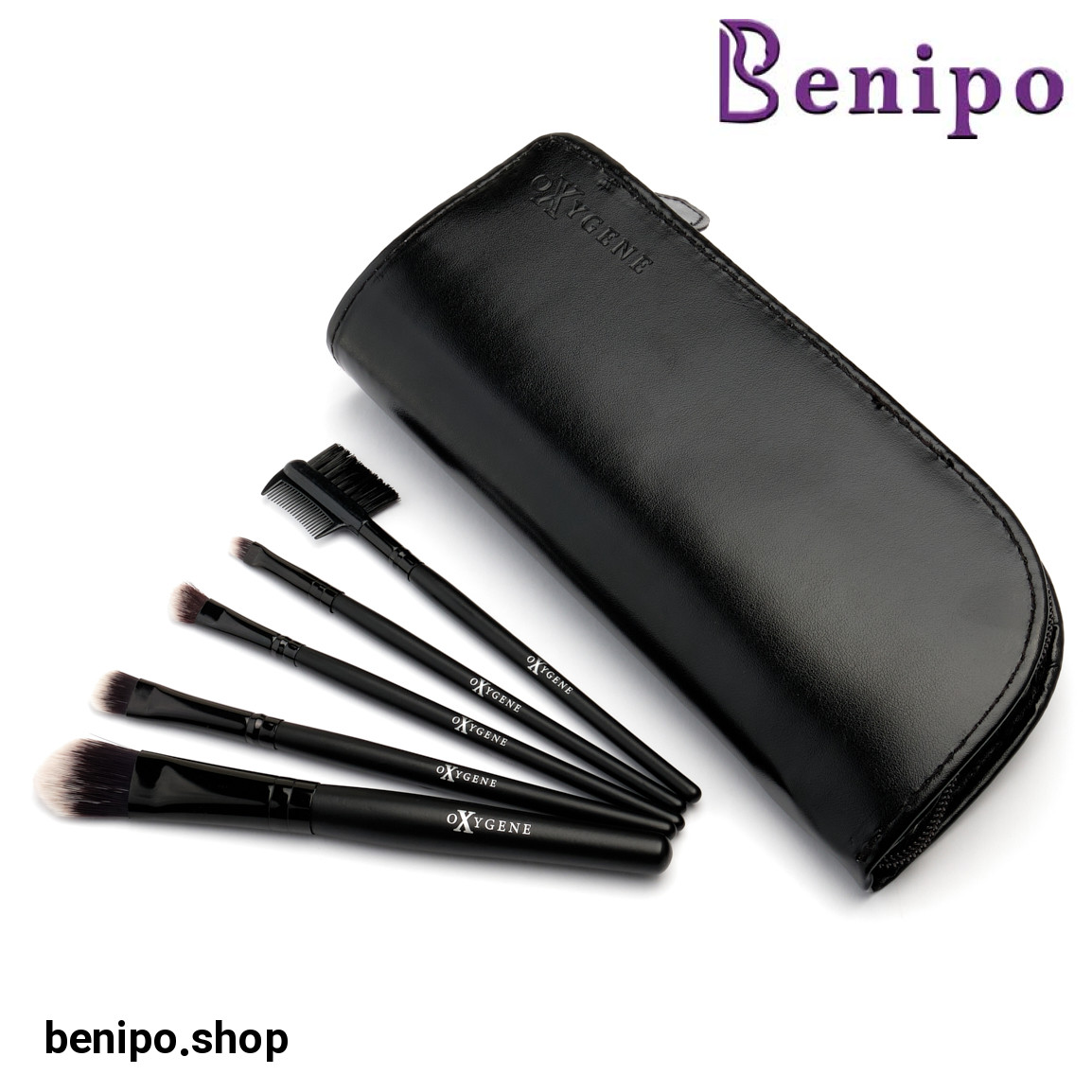 کیف آرایشی همراه با ست 5 تایی براش های آرایشی