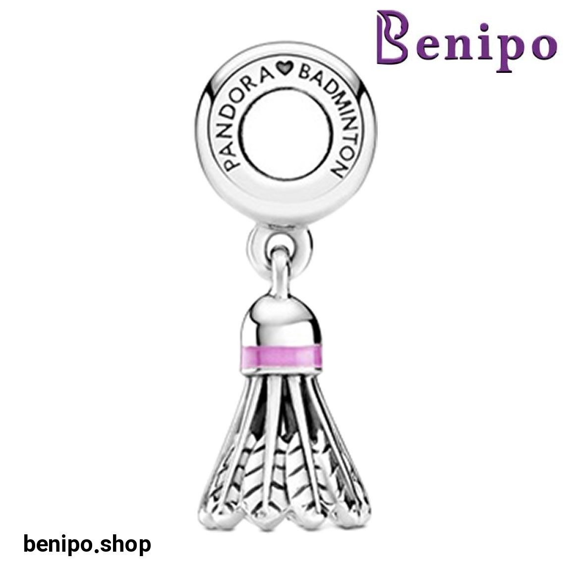 چارم آویز نقره مدل توپ بدمینتون