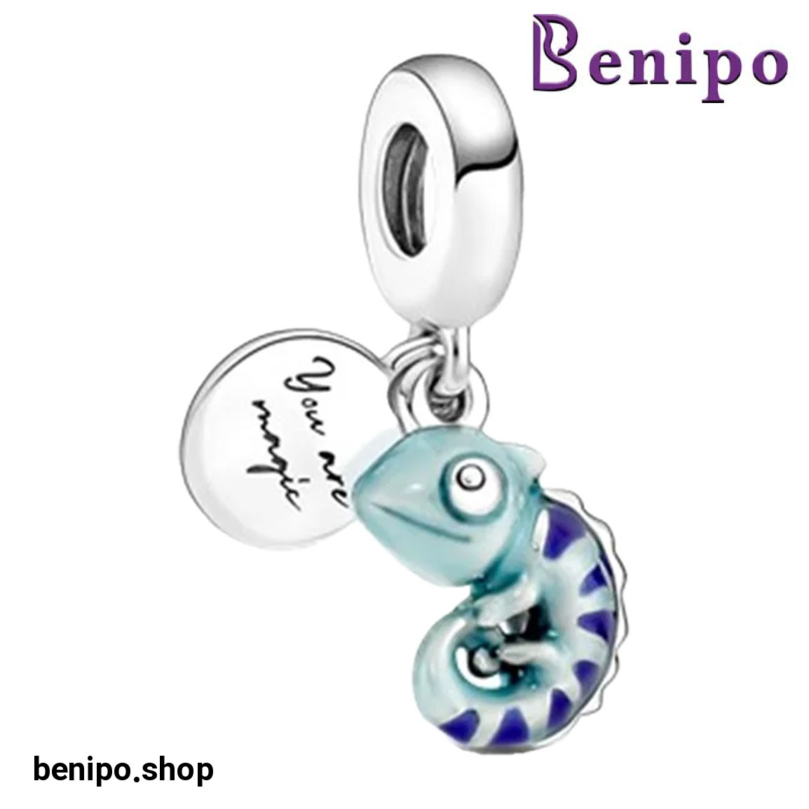 چارم آویز نقره مدل آفتاب پرست تغییر دهنده رنگ