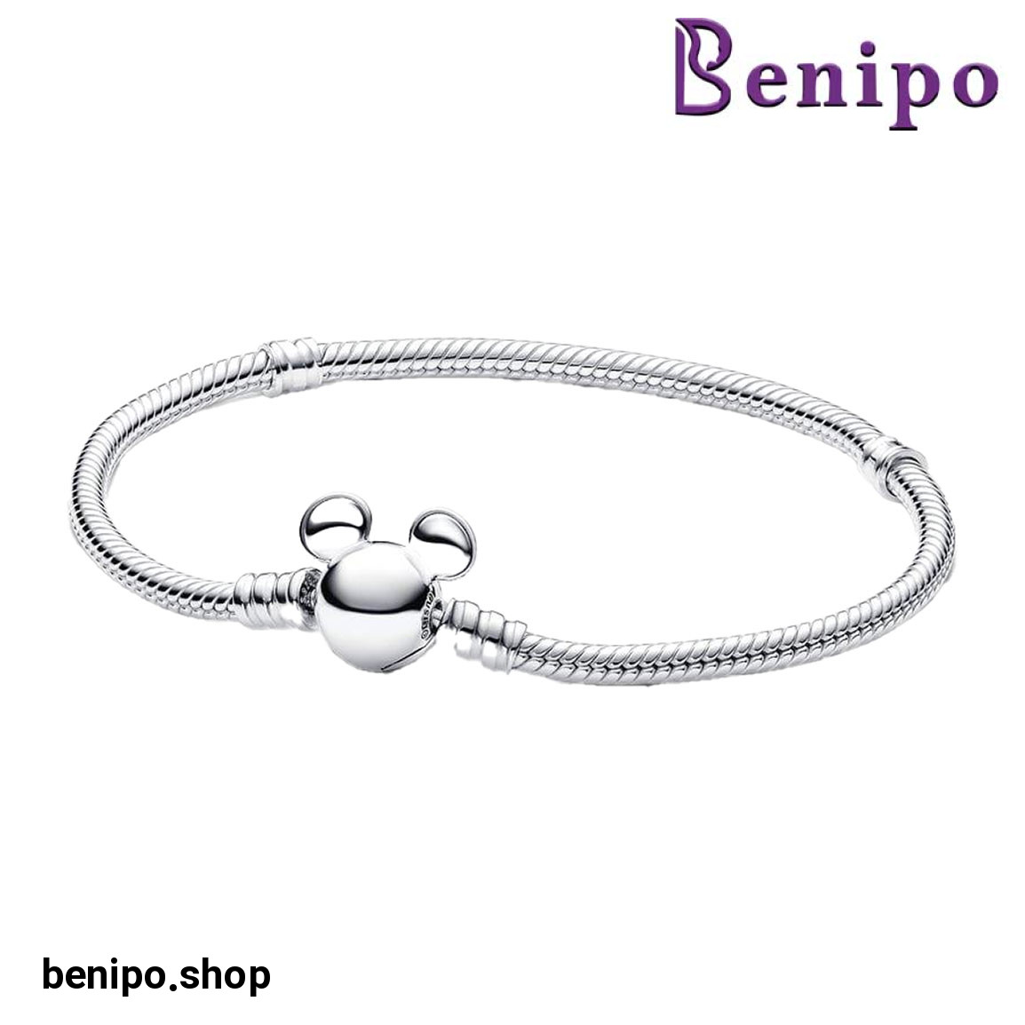 دستبند نقره مدل میکی موس دیزنی سایز 19