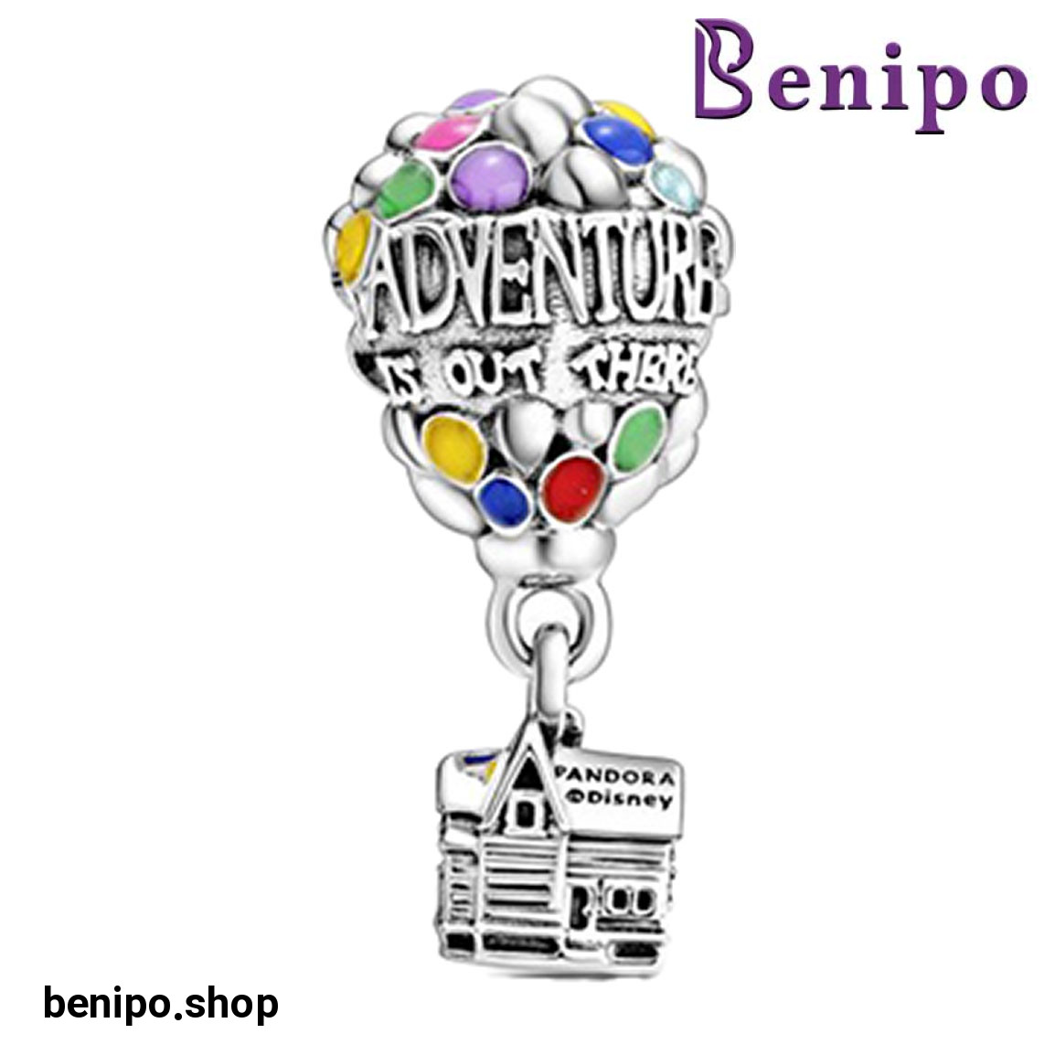 چارم آویز نقره مدل خانه و بادکنک های انیمیشن بالا دیزنی