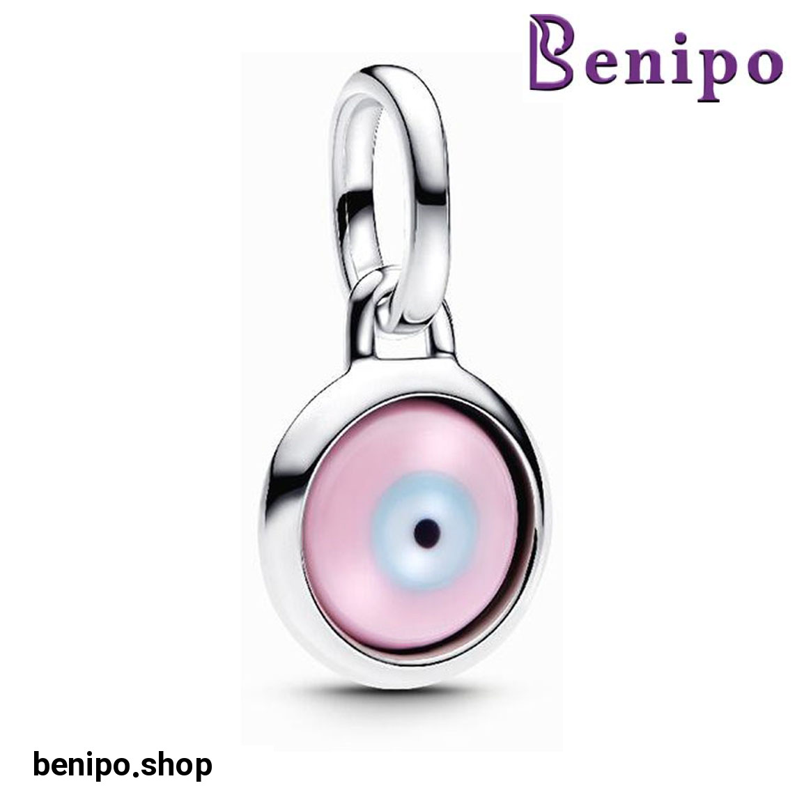 چارم آویز نقره مدل مینی ME چشم زخم صیقلی